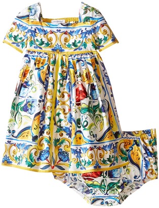 Dolce & Gabbana Kids Escape Maiolica Ornamental Dress (Infant)