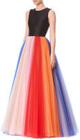 Thumbnail for your product : Carolina Herrera Sleeveless Evening Gown w/ Pleated Tulle Skirt