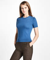 women's light blue short sleeve sweater - ShopStyle