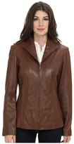 Thumbnail for your product : Cole Haan Modern Lamb Wing Collar Zip Front