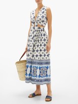 Thumbnail for your product : Le Sirenuse Positano Le Sirenuse, Positano - Sonia Cropped Star-print Cotton Top - Blue Print