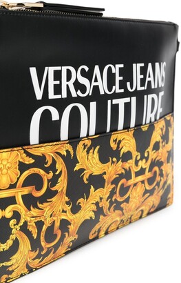Versace Jeans Couture Barocco-print logo clutch bag