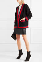 Thumbnail for your product : Gucci Grosgrain-trimmed Leather Mini Skirt