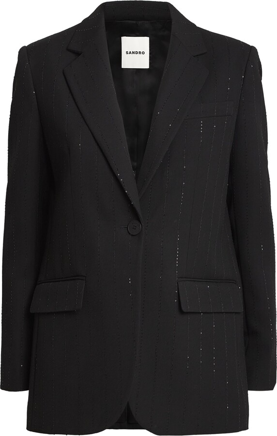 Sandro Sequin-Stripe Opera Blazer