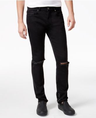 Reason Men's Unisex Knee Slit Slim-Fit Jeans