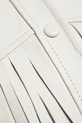 Ganni Fringed Textured-leather Jacket
