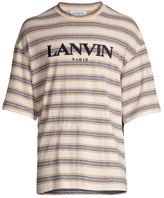 生まれのブランドで ランバン Lanvin blue Shirt】Black/Navy Bowling Logo Jacquard Navy & トップス【Black ボーリングシャツ ボウリング メンズ ウェア