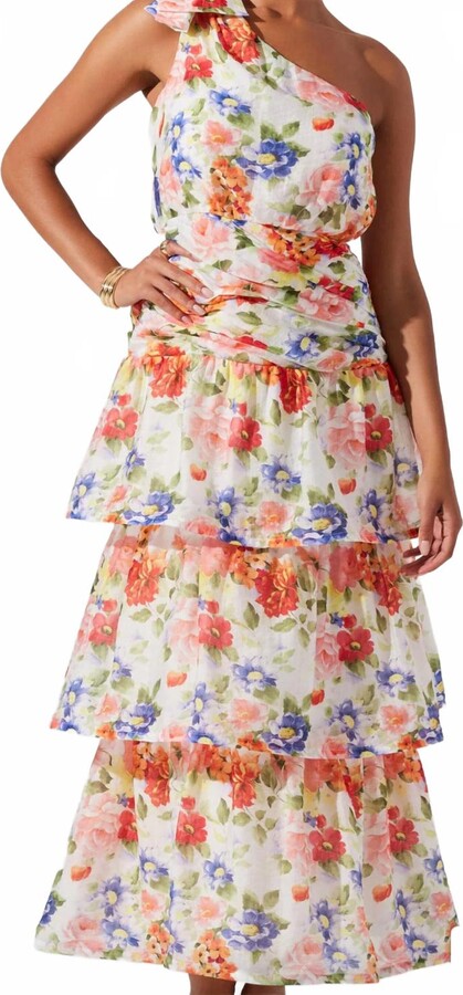 Natali One Shoulder Maxi Dress In Floral