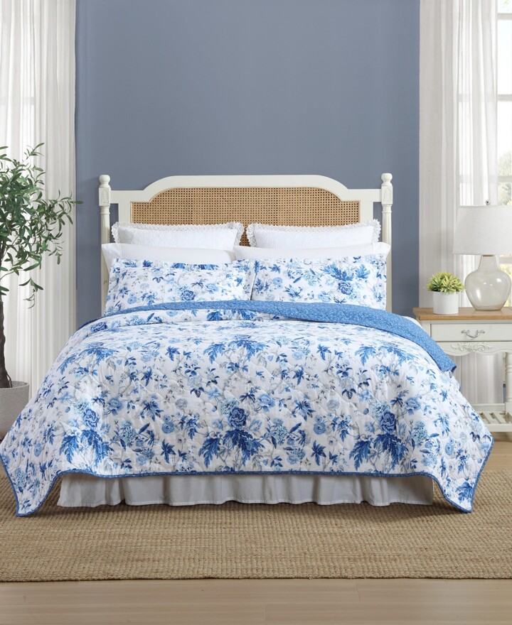 Laura Ashley Breezy Floral Reversible 2-Pc. Quilt Set Twin