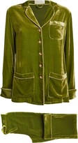 Olivia von Halle Velvet Embellished Coco Pyjama Set - ShopStyle Pajamas