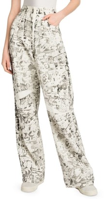 Off-White Oversized High-Rise Tomboy Graphic Jeans