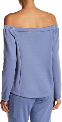 Harlowe & Graham Off-The-Shoulder Terry Knit Pullover