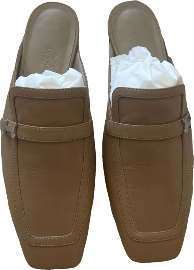 Hermes Leather mules clogs ShopStyle
