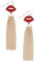 Thumbnail for your product : Thalia Sodi Gold-Tone Red Crystal Lips and Chain Tassel Drop Earrings, Created for Macy's