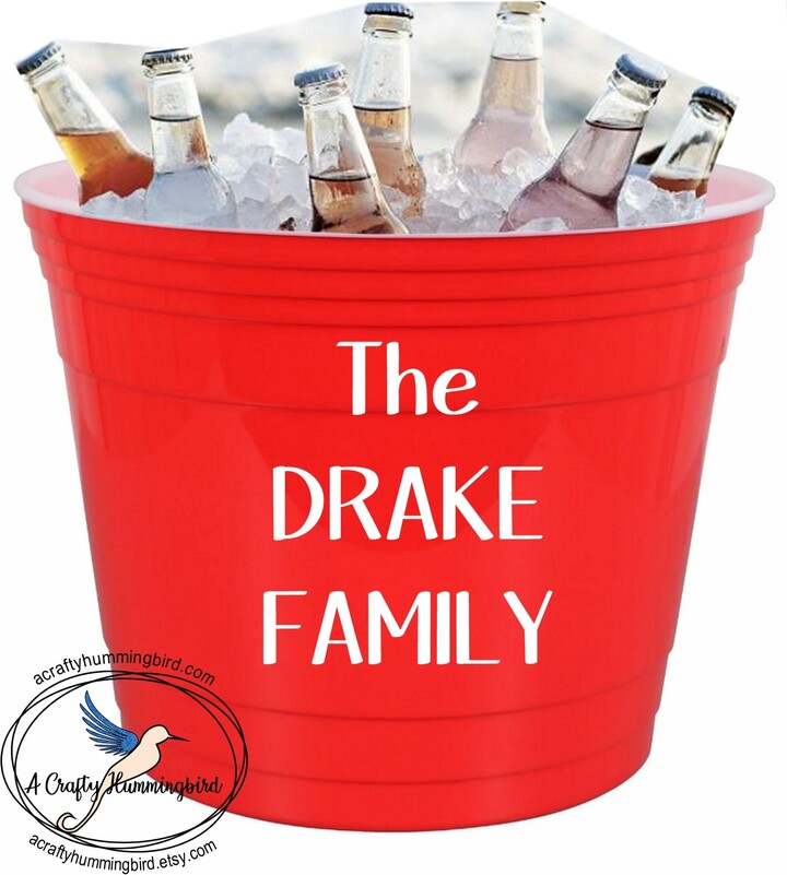 Etsy Personalized Holiday Party Bucket, Custom Drink Container, Outdoor