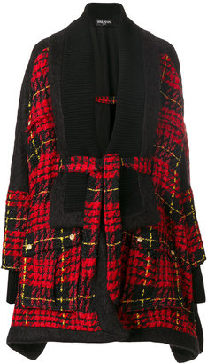 Balmain oversized tweed cape coat