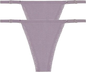 Montecarduo 2Pcs/Set Lace Cotton Women'S Panties - Ladies Soft Low