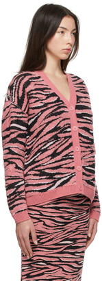 Stella McCartney Pink & Black Animal Pattern Cardigan