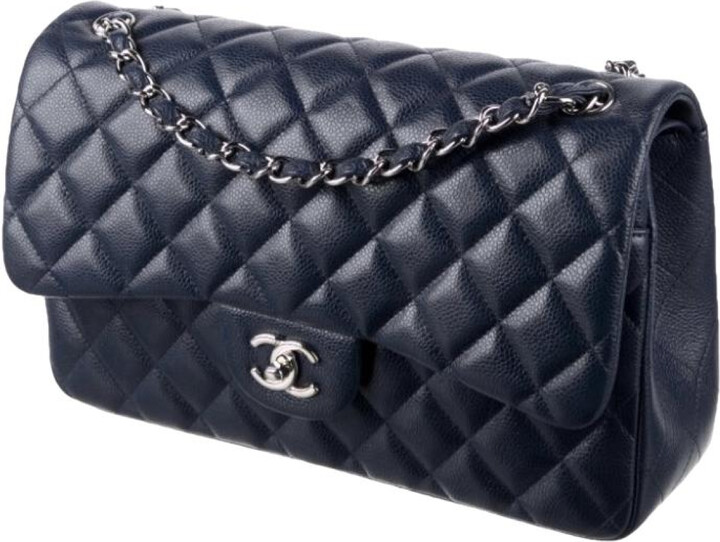 Chanel Medium Classic Double Flap Bag Black Leather Pony-style