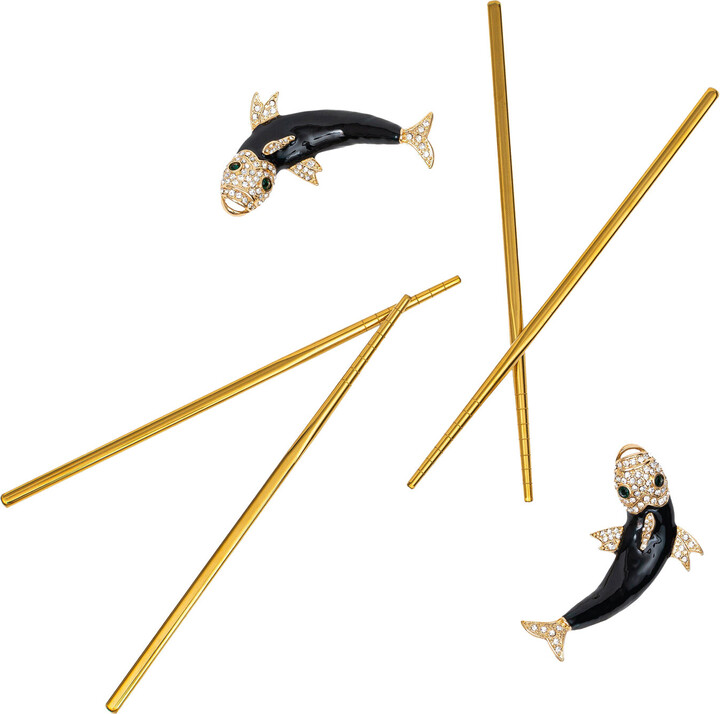 Joanna Buchanan Set-of-Four Koi Chopsticks and Rests