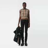 Thumbnail for your product : Burberry Sleeveless Vintage Check Cotton Poplin Oversized Shirt