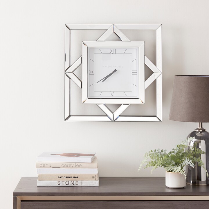 Dunelm Luxe Geo Clock 50cm Silver ShopStyle