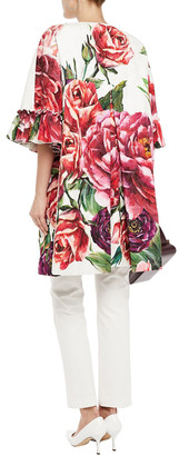 Dolce & Gabbana Embellished Cotton-blend Floral-jacquard Coat
