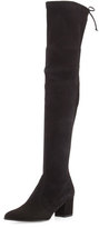 Thumbnail for your product : Stuart Weitzman Thighland Suede Over-The-Knee Boot, Black