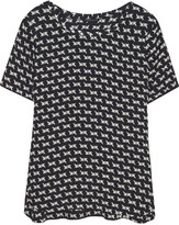 Thumbnail for your product : Theory Katsley printed silk-crepe top