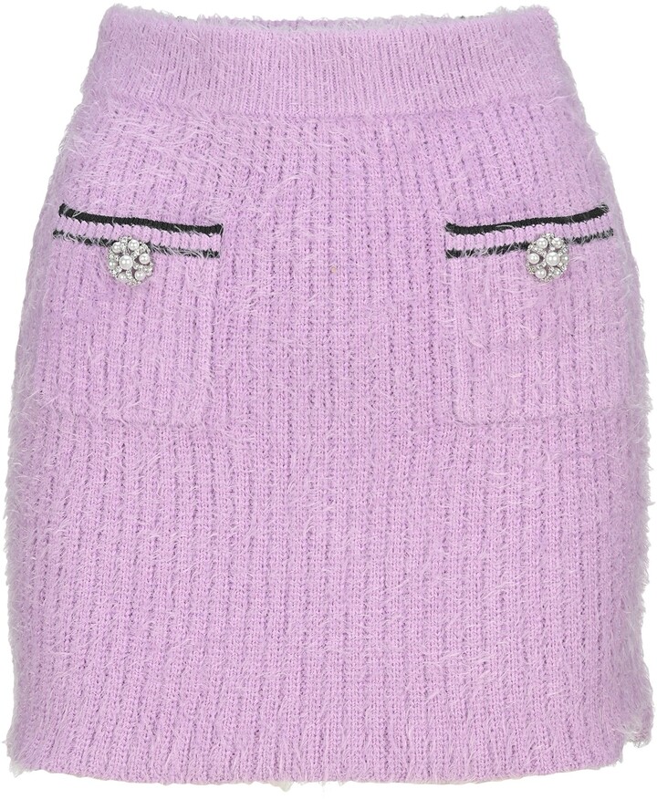 Self-Portrait Knitted Mini Skirt - ShopStyle