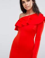 Thumbnail for your product : Club L One Shoulder Scuba Detailed Mini Dress