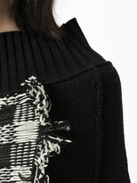 Thumbnail for your product : Y's Checked-Panel Frayed Jumper