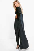 Thumbnail for your product : boohoo Slinky Bralet Trouser & Duster Co-ord
