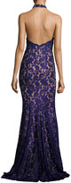 Thumbnail for your product : Jovani Embellished Lace Halter Gown, Royal