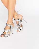 Thumbnail for your product : KG Kurt Geiger KG By Kurt Geiger Horatio Silver Leather Heeled Sandals