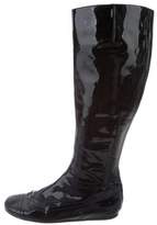 Thumbnail for your product : Lanvin Patent Leather Round-Toe Boots