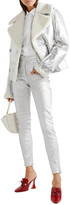 Thumbnail for your product : Sies Marjan Brin Zip-detailed Metallic Textured-leather Skinny Pants