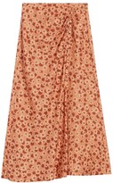 Thumbnail for your product : Sandro Pascaline Floral A-Line Midi Skirt