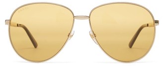 Gucci Eyewear Aviator Metal Sunglasses - Gold