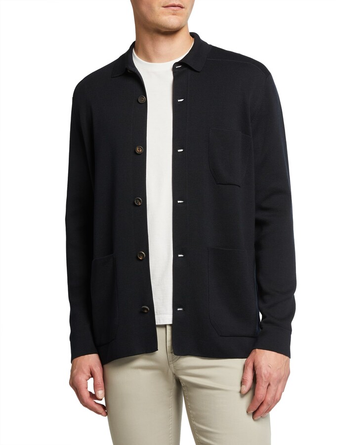 Brioni Men's Knit ButtonDown Shirt Jacket ShopStyle