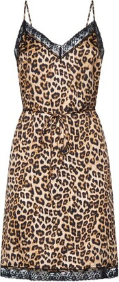 Twin-Set TWINSET Leopard Pattern V-Neck Sleeveless Dress