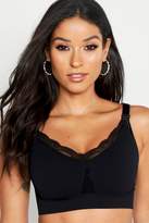 Thumbnail for your product : boohoo Maternity Breathable Lace Trim Nursing Bra