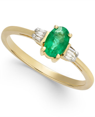 Macy's Emerald (1/2 ct. t.w.) & Diamond Accent Ring in 14k Gold