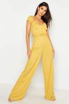 Thumbnail for your product : boohoo Linen Look Paper Bag Wide Leg Pants