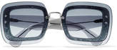 Thumbnail for your product : Miu Miu Square-frame Glittered Acetate Sunglasses