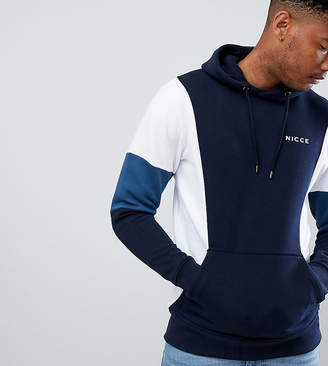 Nicce London panelled hoodie in navy exclusive to ASOS