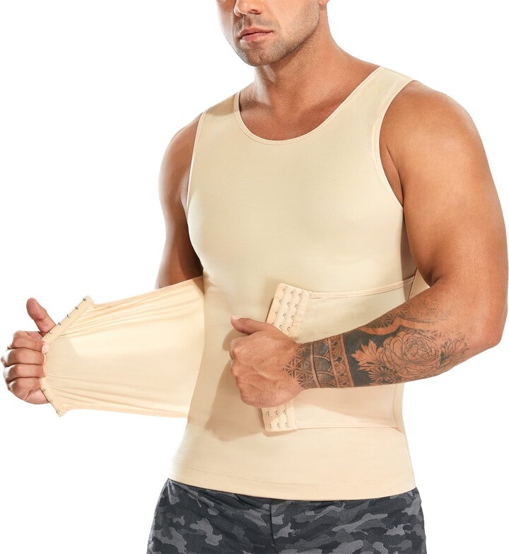 Mens Compression Shirt Tank Top Gynecomastia Vest Body Shaper Tummy Control  Tops