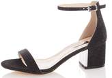 Thumbnail for your product : Quiz Black Shimmer Diamante Low Heel Sandals