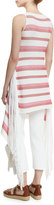 Thumbnail for your product : Stella McCartney Sleeveless Striped Tunic Dress W/Fringe