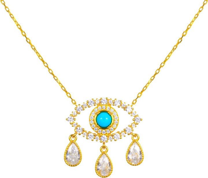 Gemma Azzurro Teardrop Turquoise Evil Eye necklace